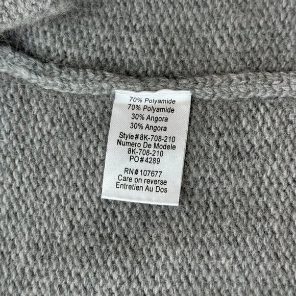 NEW ALICE OLIVIA Sweater Dress Girl’s Sz.5-6 Gray Angora Knit Front Buttons - Picture 8 of 11